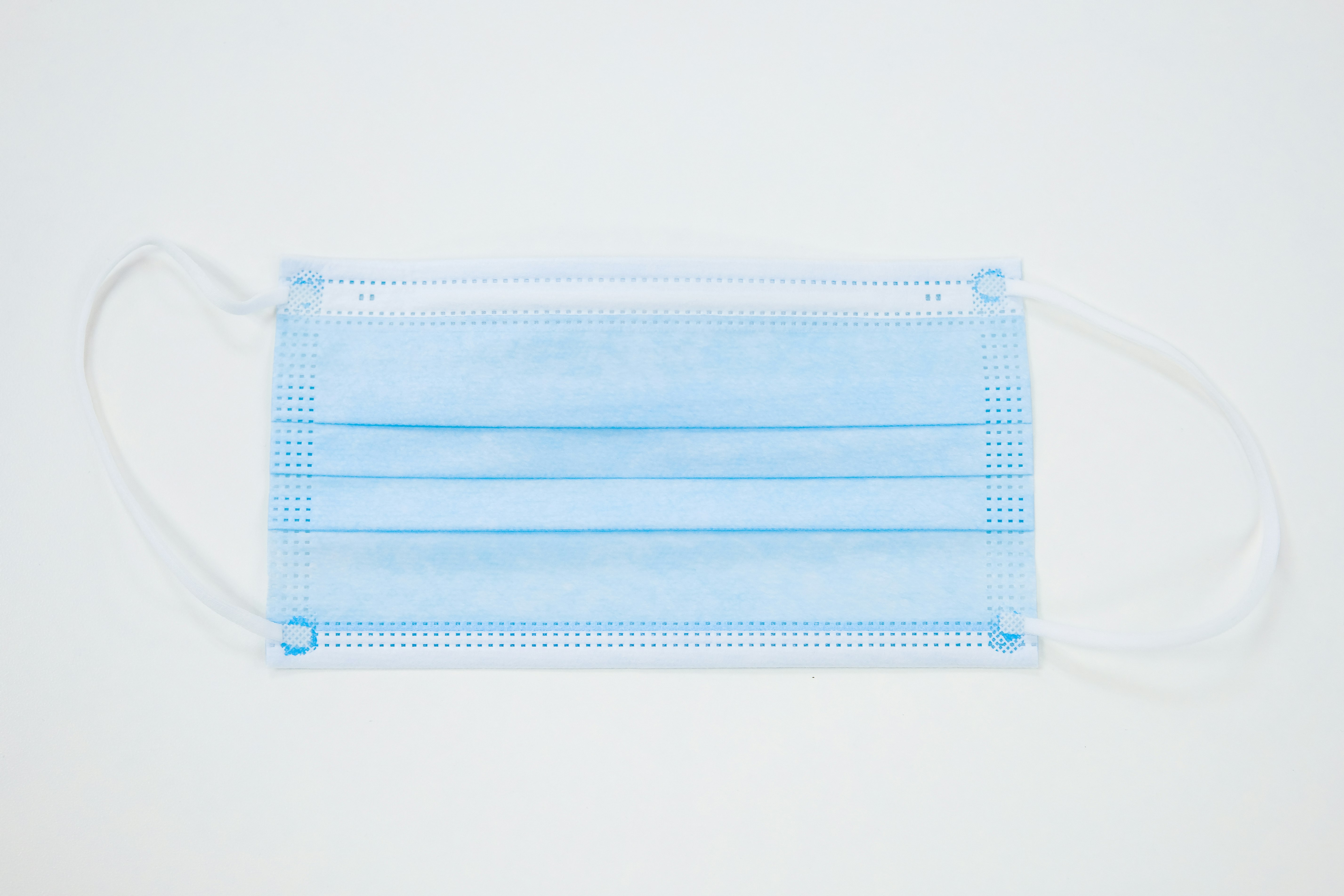 blue and white zip pouch